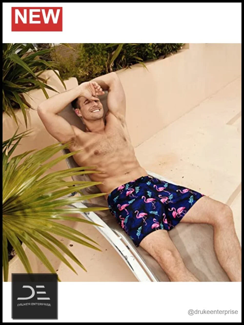 Mens Swim Trunks 5 Inch Inseam with Compression Liner Quick Dry Zipper Pocket